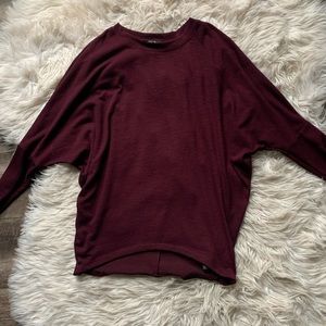 Simple long maroon sweater